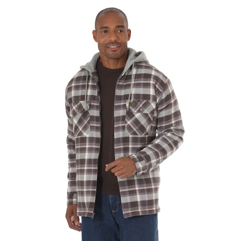 Wrangler Riggs Workwear Mens Hooded Flannel Work Jacket Work Wear Clothing