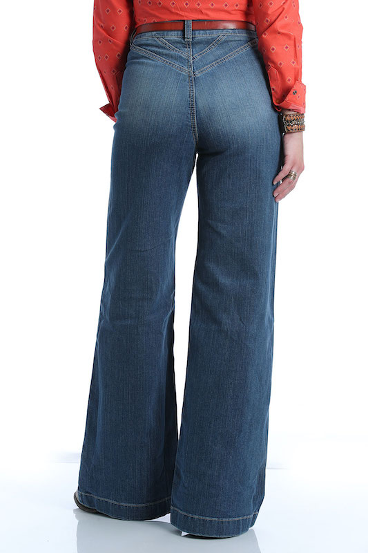 NWT HABITUAL Brand Womens Stretchy Dark Blue Wide Flare Leg Jeans Cinch 