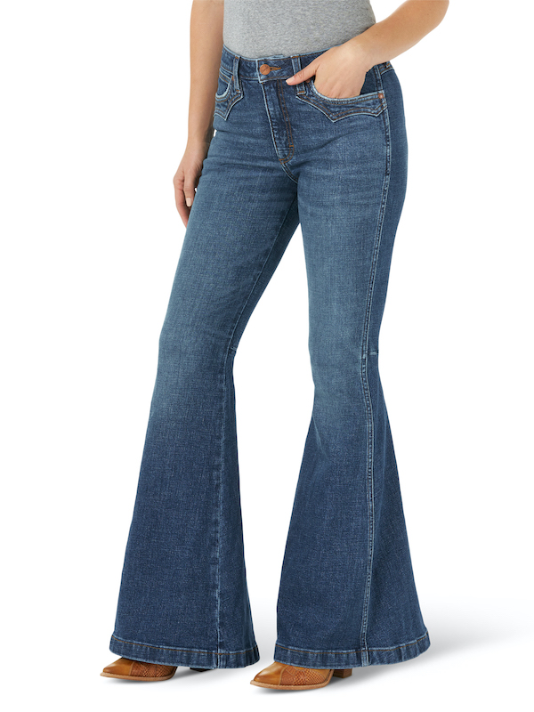 Wrangler Women's Westward Heritage Dark Wash High Rise Flare Jeans