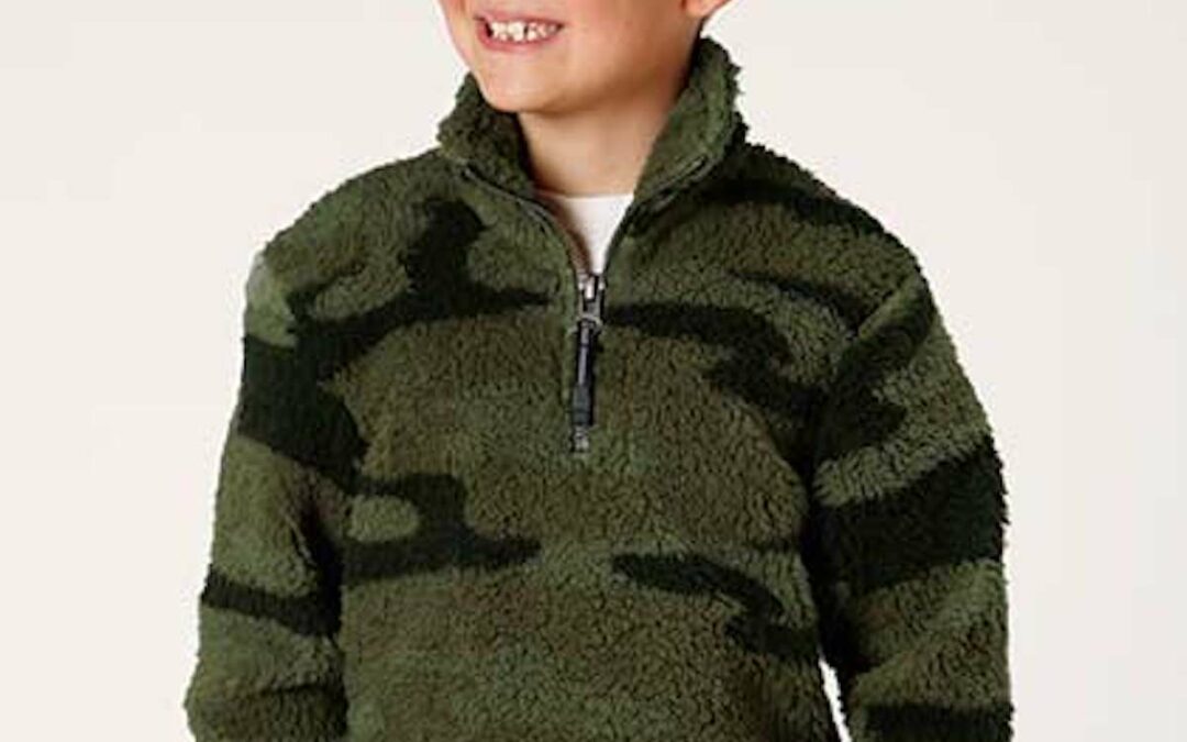 Roper® Boy’s Camo Print Fleece 1/4 Zip Pullover