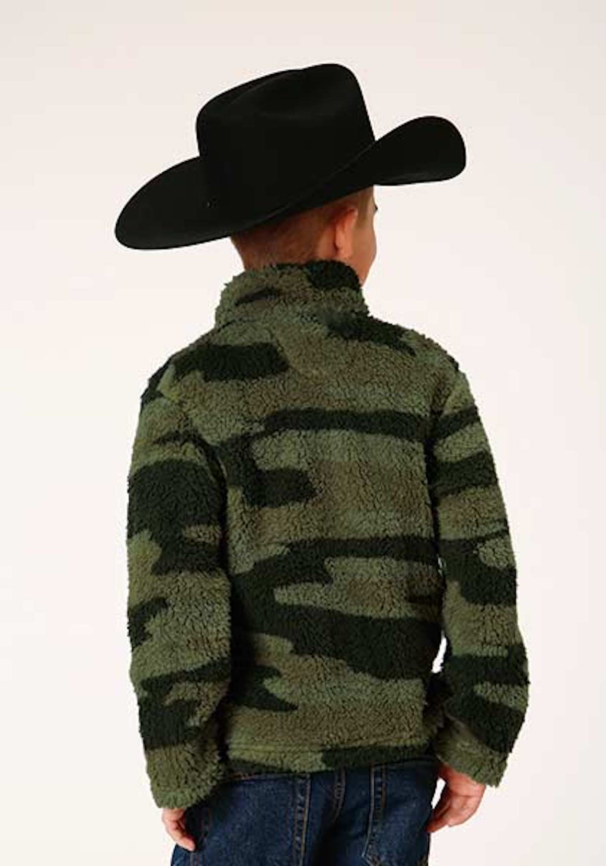 Roper® Boy's Camo Print Fleece 1/4 Zip Pullover