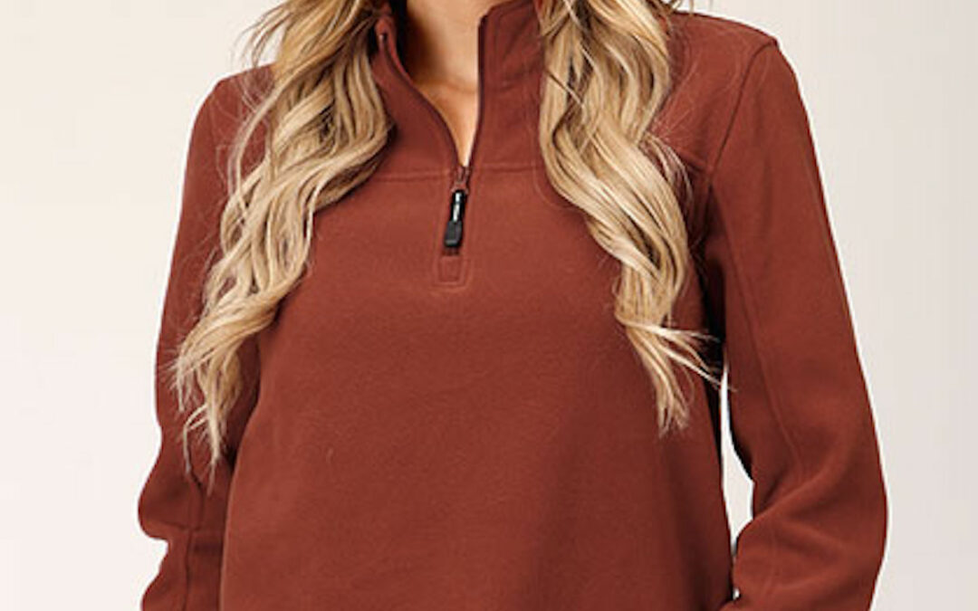 Roper® Ladies Rust Fleece 1/4 Zip Pullover