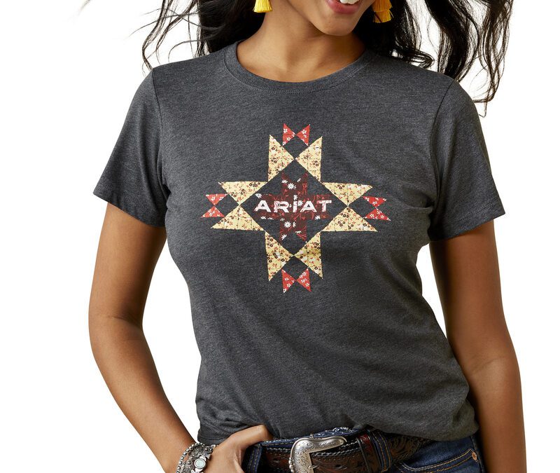 Ariat® Charcoal Heather Ariat Quilt Logo SS Women’s T-shirt